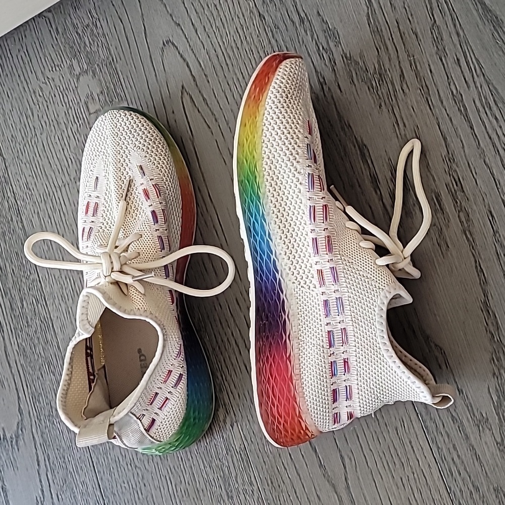 Yeezy like sneakers rainbow summer